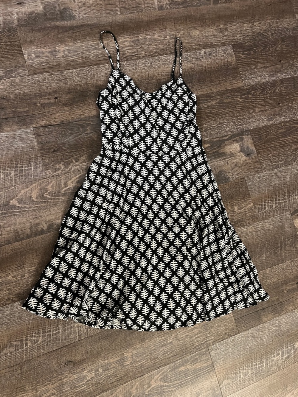 Black & White Printed Spaghetti-Strap Dress - Women